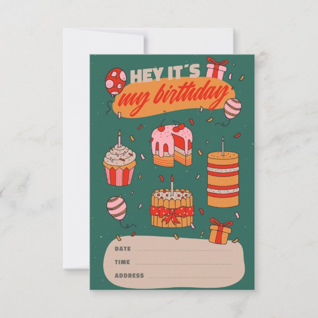 Hey It's My Birthday, Birthday Invitation (Front)