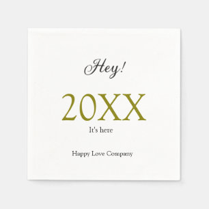 Hey it's new year add year gold black simple. Mini Napkin