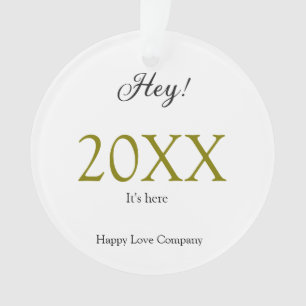Hey it's new year add year gold black simple. Mini Ornament