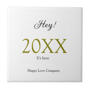Hey it's new year add year gold black simple. Mini Tile