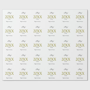 Hey it's new year add year gold black simple. Mini Wrapping Paper