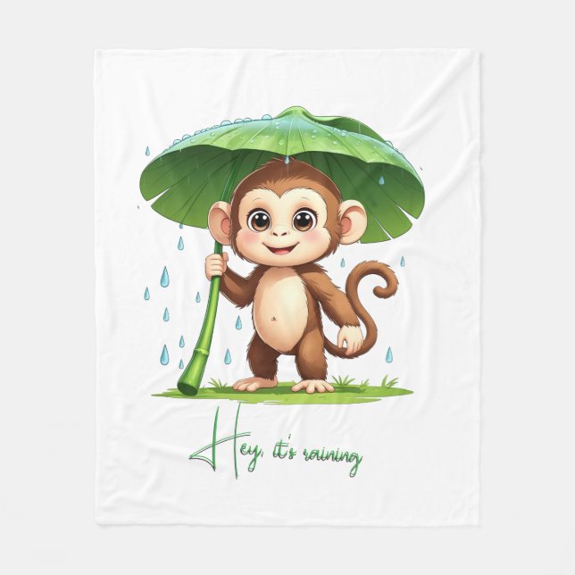 Hey' It's Raining Fleece Blanket (Front)