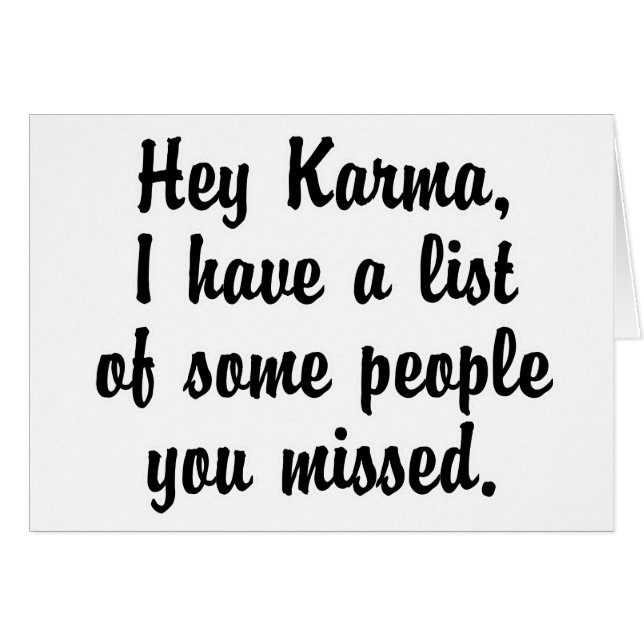 Hey Karma… (Front Horizontal)