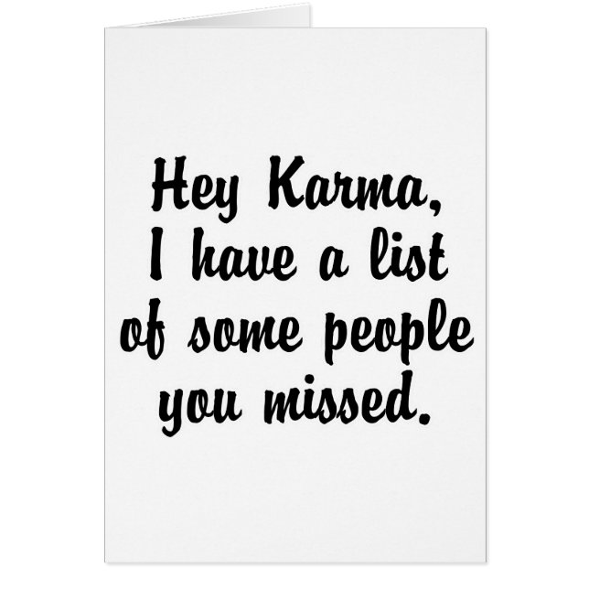 Hey Karma… (Front)