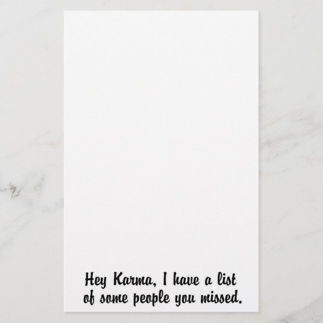 Hey Karma… Stationery (Front)