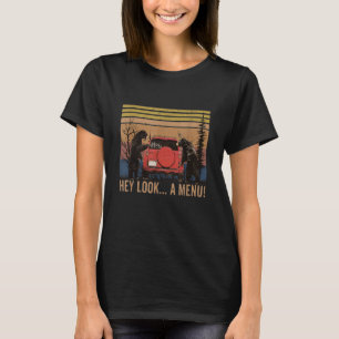 Hey Look A Menu Funny Camping Bear Vintage Essenti T-Shirt