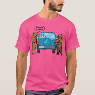 Hey Look A Menu Funny Camping Camper Hiking Bear O T-Shirt