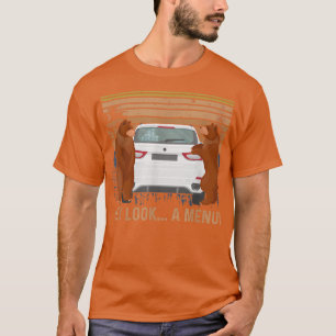 Hey Look A Menu Funny Camping Camper Vintage Bear T-Shirt