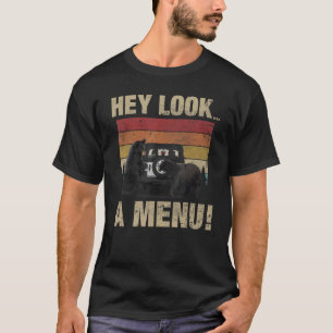 Hey Look A Menu Retro Bear Camping T-Shirt