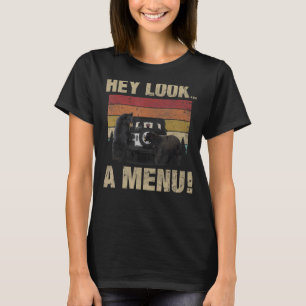 Hey Look A Menu Retro Bear Camping T-Shirt
