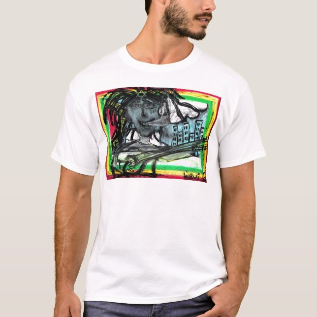 "Hey Mon" Oil Pastel By Levi Glassrock T-Shirt (Front)