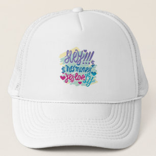 HEY!! NO MONEY YES LOVE(LOVELY) BY MASANSER TRUCKER HAT