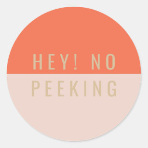 Hey! No Peeking Classic Round Sticker