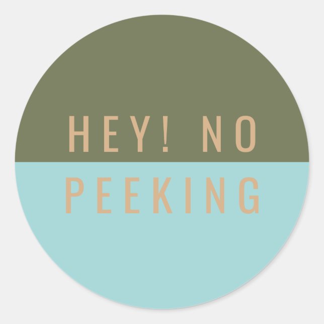Hey! No Peeking Classic Round Sticker (Front)