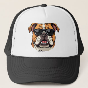 Hey Paws Up Vintage Bulldog with Sunglasses Funny  Trucker Hat