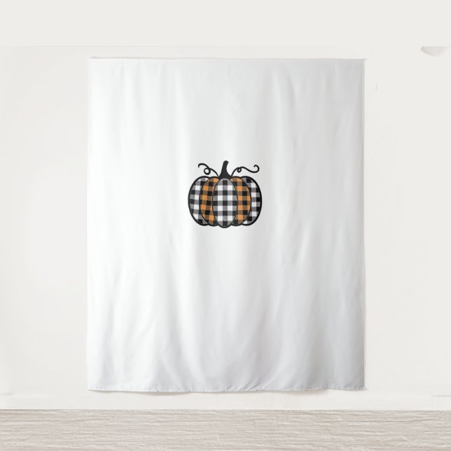 Hey Pumpkin Buffalo Plaid for Fall Autumn Thanksgi Tapestry (Front)