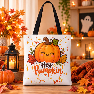 Hey Pumpkin Cute Halloween Tote Bag