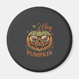 Hey Pumpkin Halloween Jack Lantern Glasses Mustach Magnet