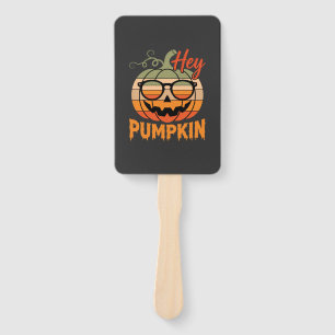 Hey Pumpkin Retro Halloween Sunglasses Hand Fan