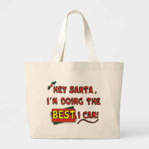 Hey Santa! Large Tote Bag