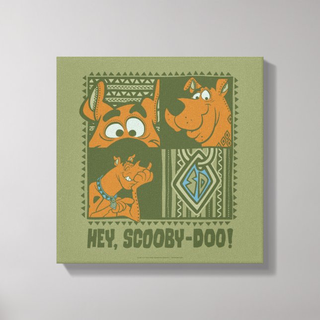 Hey Scooby-Doo Tribal Square Graphic Canvas Print (Front)