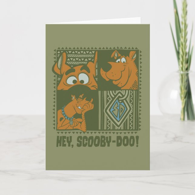 Hey Scooby-Doo Tribal Square Graphic Card (Front)