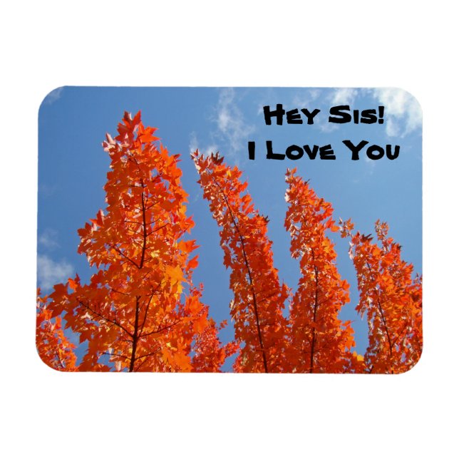 Hey Sis! I Love You flexible magnets Autumn Trees (Horizontal)