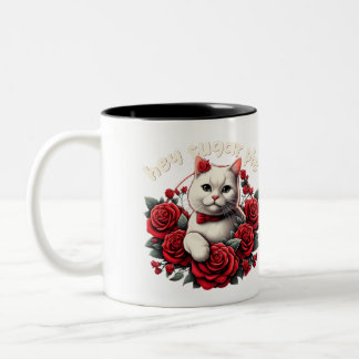 Hey Sugar Pie, Floral Cat Mug