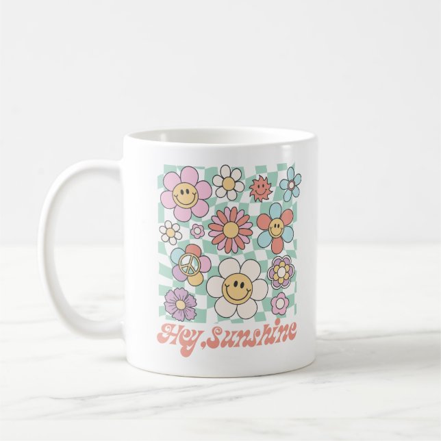 Hey Sunshine Floral Summer Coffee Mug (Left)