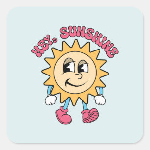 Hey, Sunshine - Summer Vibes Square Sticker