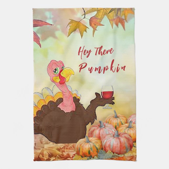 “Hey There Pumkin” Kitchen Towel (Vertical)