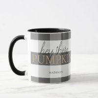 Hey There Pumpkin Black & White Buffalo Check