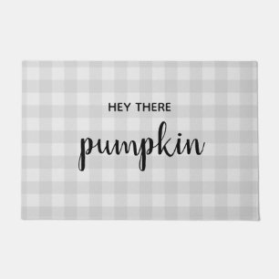 Hey There Pumpkin Buffalo Check Pattern Autumn Doormat
