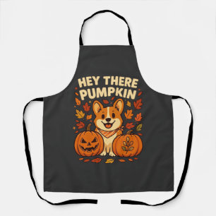 Hey There Pumpkin Corgi Halloween Pumpkins Autumn Apron