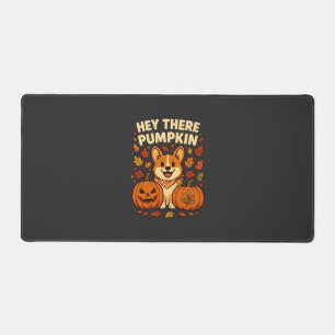 Hey There Pumpkin Corgi Halloween Pumpkins Autumn Desk Mat