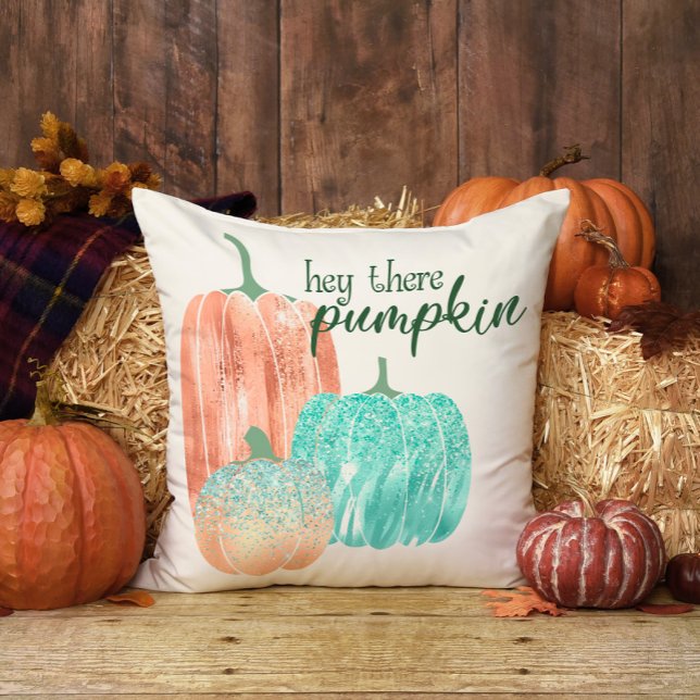 Hey There Pumpkin Glitter Pastel Pretty Fall Cushion (Creator Uploaded)