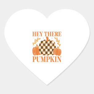 Hey There Pumpkin Heart Sticker