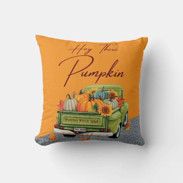 Hey There Pumpkin Seasonal Throw Pillow (Front)