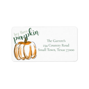 Hey There Pumpkin Thanksgiving Personalised Label