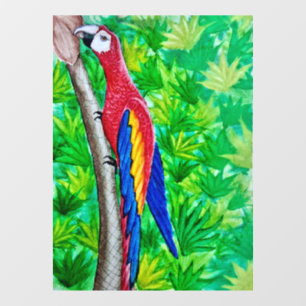 Hey, There’s a Scarlet Macaw in That Tree! Window Cling