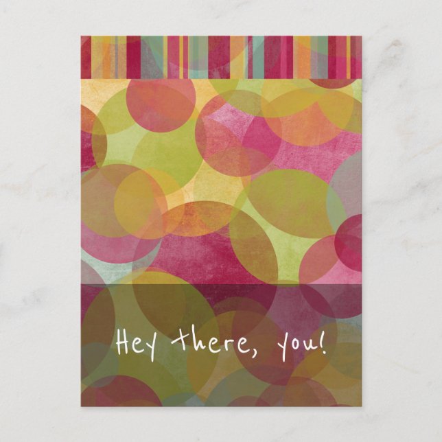 Hey There You! Friendly Red Yellow Orange Green Postcard (Front)