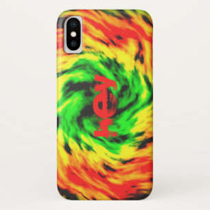 HEY tie dye burning flames iPhone X Case