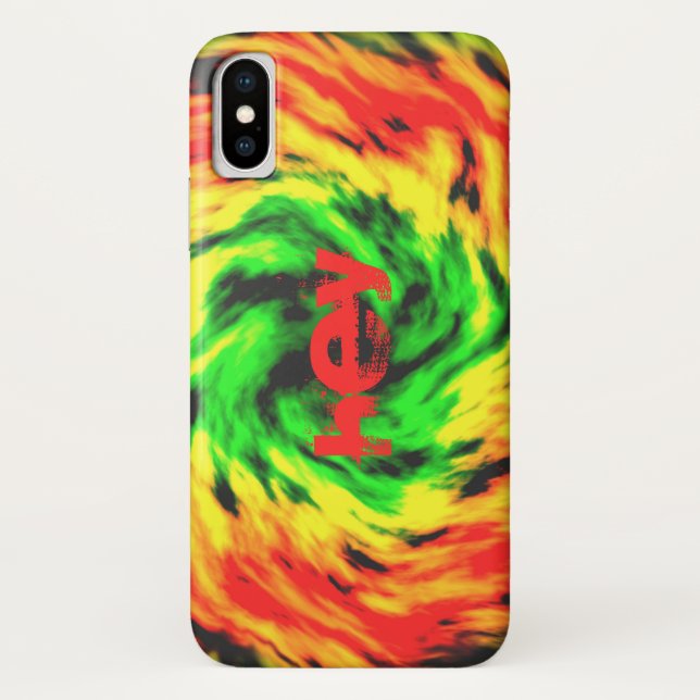 HEY tie dye burning flames Case-Mate iPhone Case (Back)