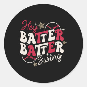 Hey Tter Tter Swing Game Day Sell Cheer Mum Funny  Classic Round Sticker