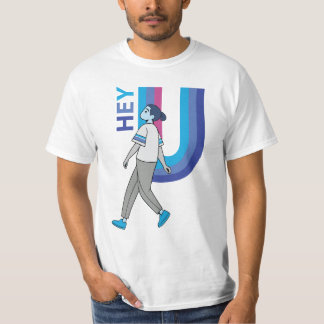 Hey U" Minimalist Statement T-Shirt