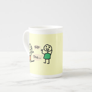 Hey Wanna Sip Tea Bone China Cups by RoseWrites