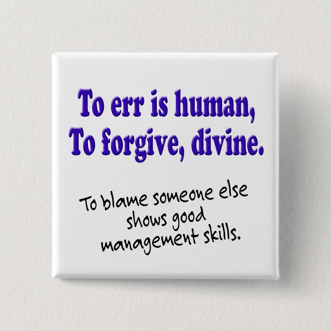 Hey who's in charge here? 15 cm square badge (Front)
