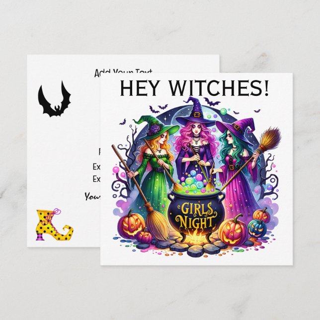 Hey Witches!  Invitation (Front/Back)