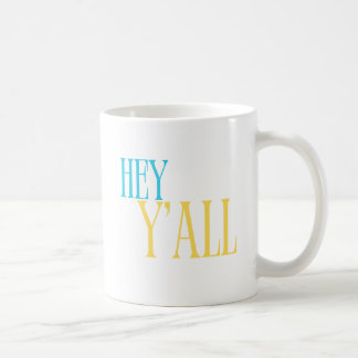 Hey Y'all Southern Mug in blue & yellow