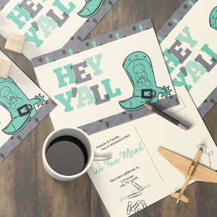 Hey Y'All - Texas Moving Announcement Postcard